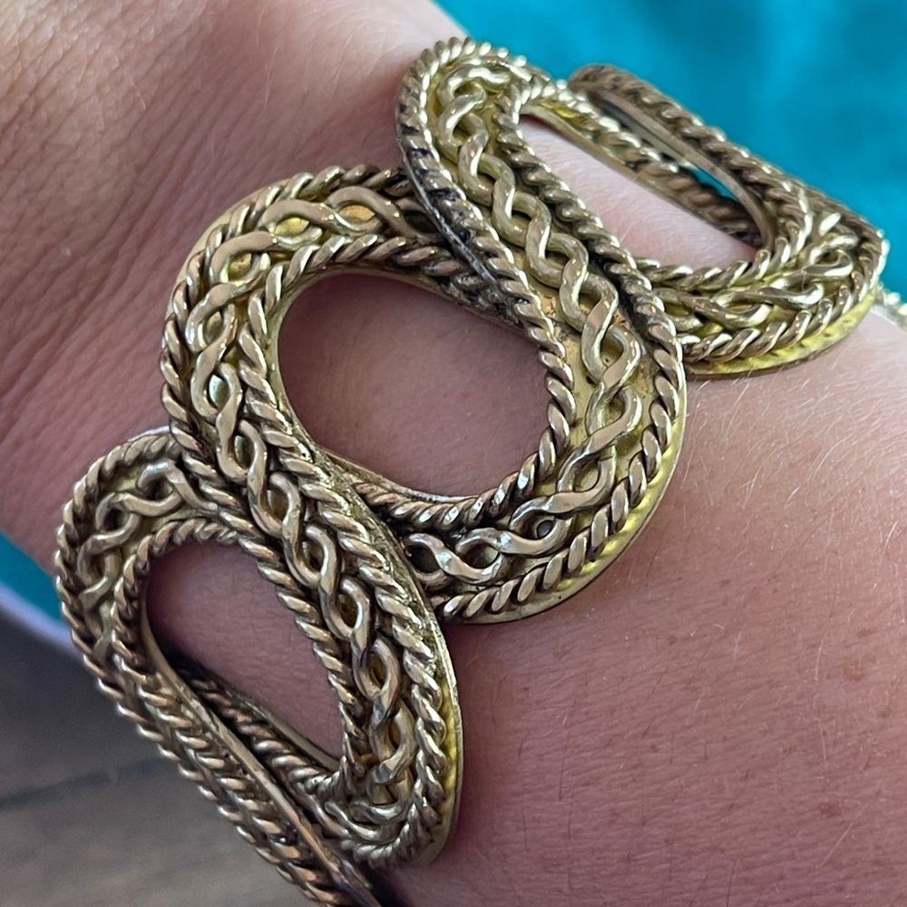 Rustic Cuff Gold Tone Cuff, Flexible, Includes Pouch, Casual, Comfortable, - Picture 6 of 16